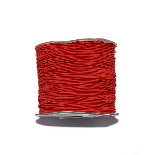 Fil nylon rond 1 mm élastique rouge x10 m