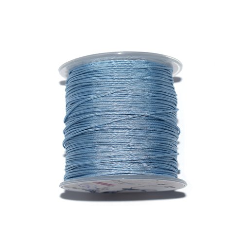 Fil nylon tressé 1 mm bleu clair x10 m