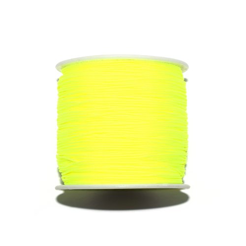 Fil nylon tressé 0,8 mm jaune fluo x10 m