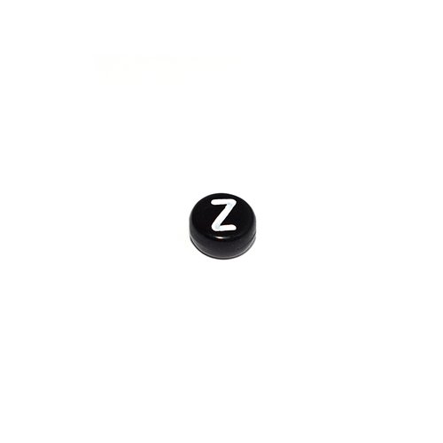 Perle ronde alphabet lettre z acrylique noir 7 mm