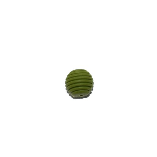 Perle silicone spirale 15 mm vert olive
