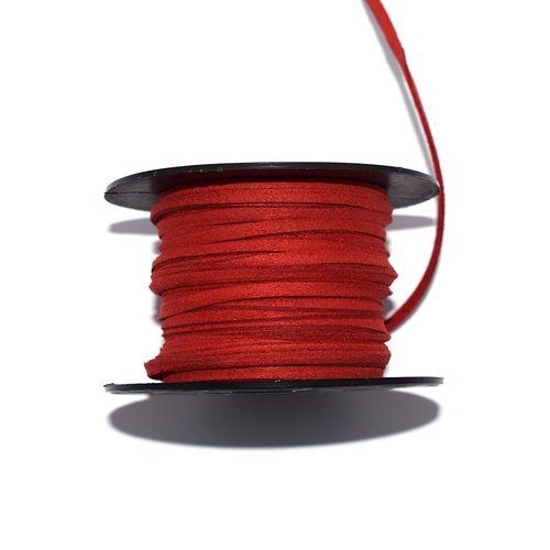 Suédine (daim artificiel) rouge 3 mm x1 m