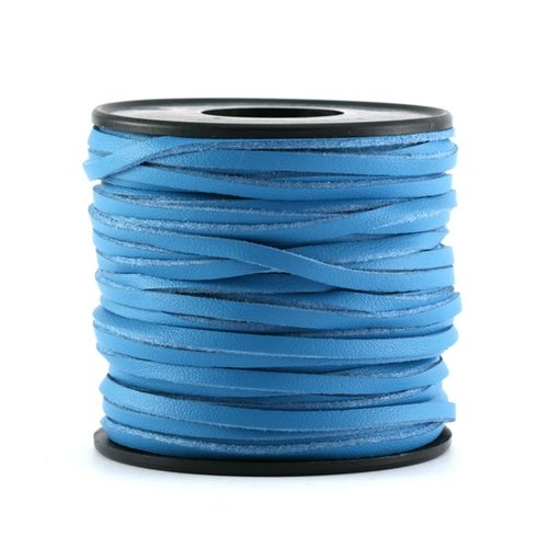 Suédine et cuir (daim artificiel) 3 mm bleu x1 m