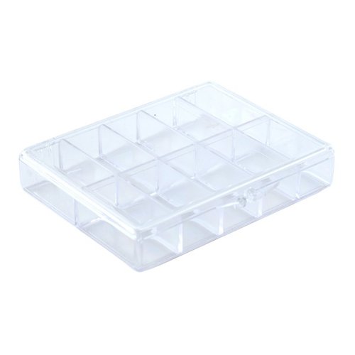 Boîte rangement plexiglas 10 cases 11.9x9.3x2.3 cm