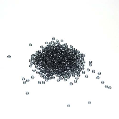 10g (+/- 875 perles) rocaille miyuki 11/0 gris foncé transparent 11-152