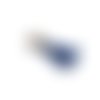 Pompon pampille bleu marine 10 mm - anneau doré