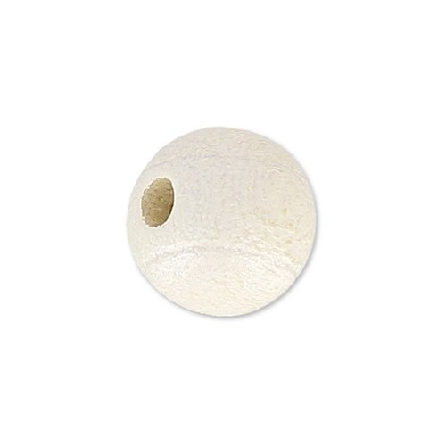 Perles en bois ronde 6 mm traité blanc x 10