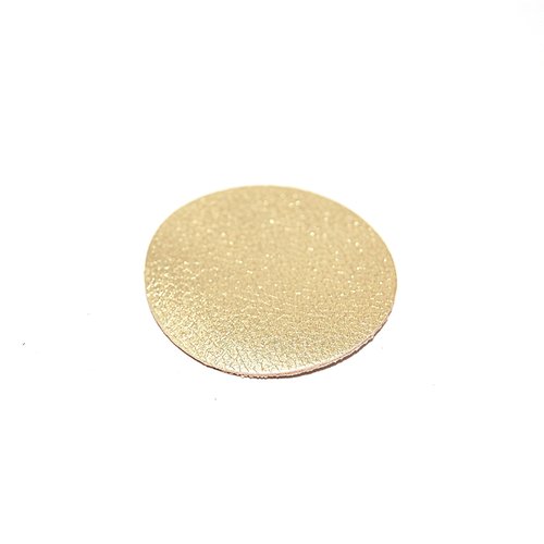Rond de cuir 30 mm métallisé mat doré clair