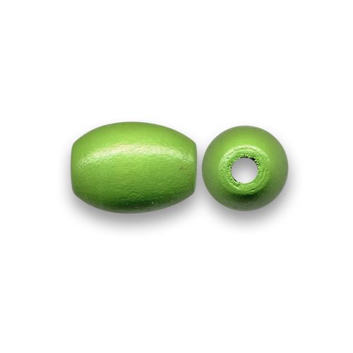Perle en bois olive 16x10 mm vert x10