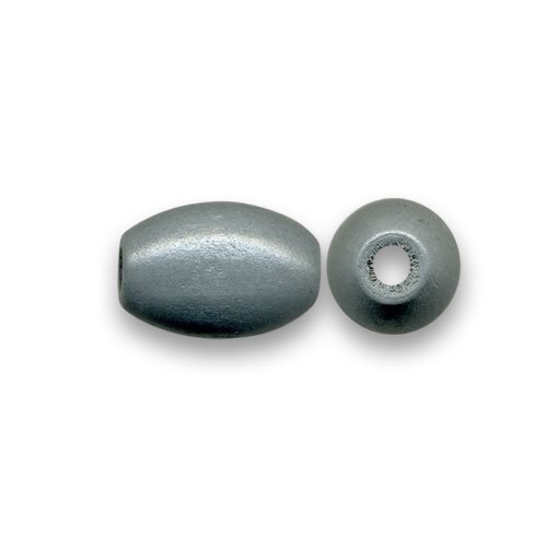 Perle en bois olive 16x10 mm gris x10