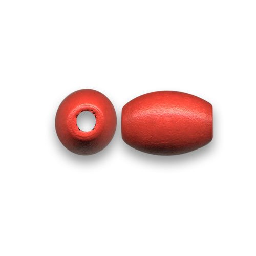 Perle en bois olive 16x10 mm rouge x10