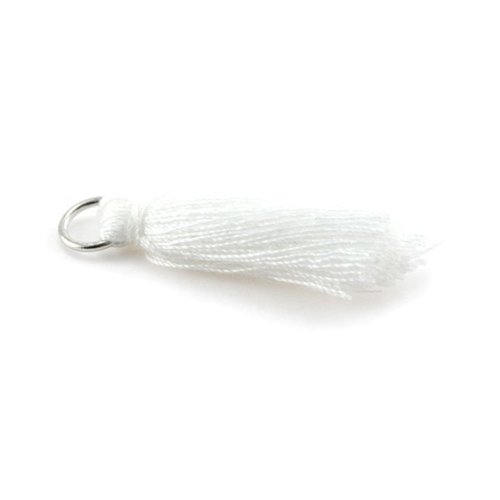 Pampille pompon ± 30 mm avec anneau blanc