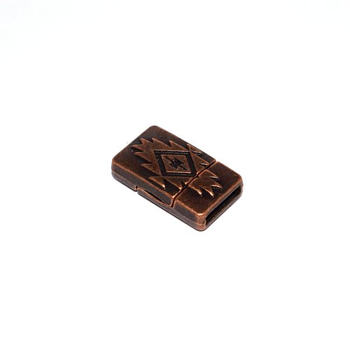 Fermoir magnétique ethnique 13x23 mm trou 10 mm bronze