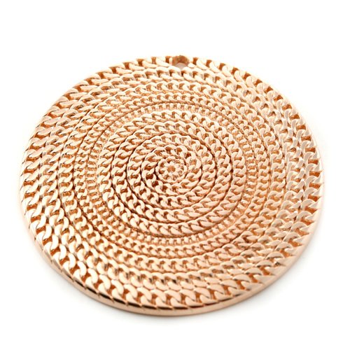 Pendentif rond chaine 50 mm rose gold