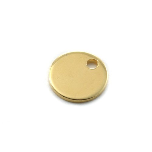 Disque métal rond 8 mm doré