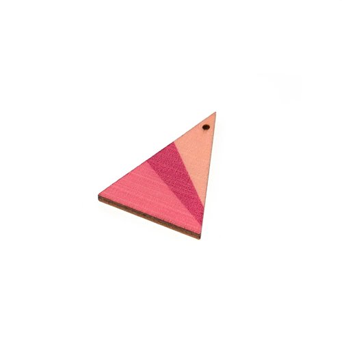 Triangle en bois 39x29 dégradé rose