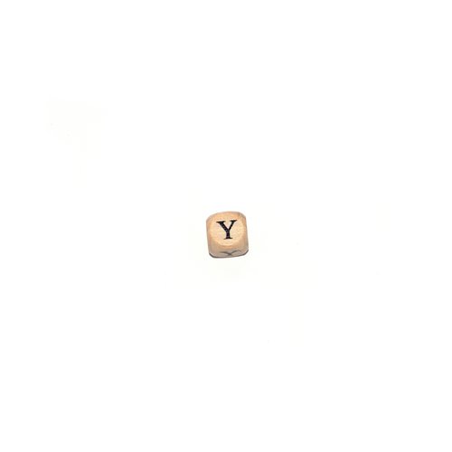 Perle lettre alphabet y cube 12mm en bois