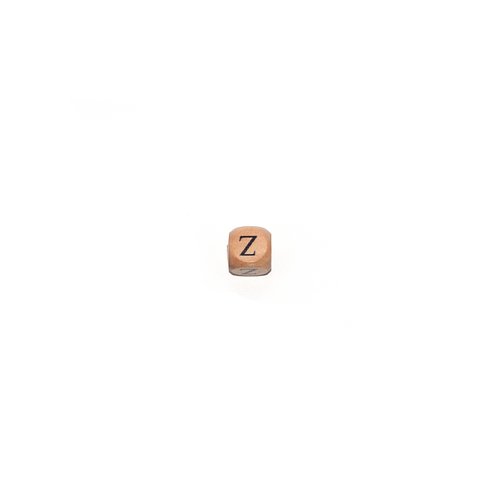 Perle lettre alphabet z cube 12mm en bois