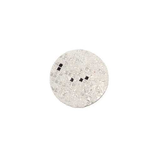 Rond de cuir 24 mm "petits carrés" argenté