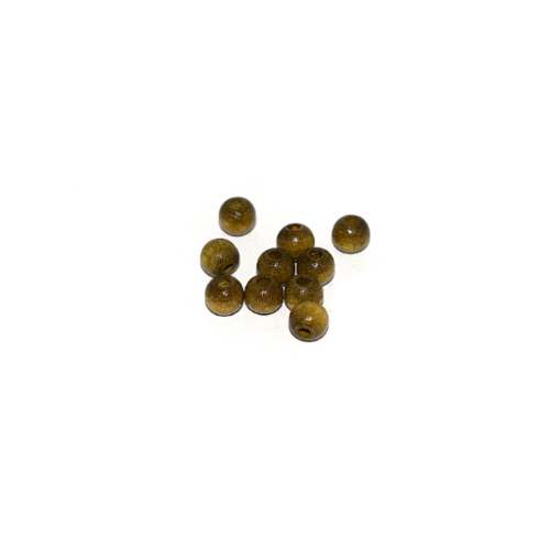 Perles en bois ronde 6 mm traité kaki x 10