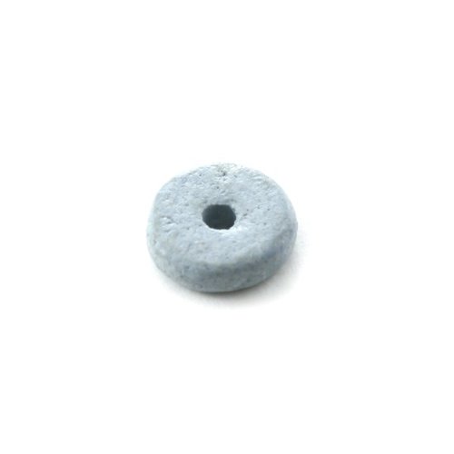 Rondelle céramique 6,5x2,2 mm trou 1,2 mm gris bleu mat x10