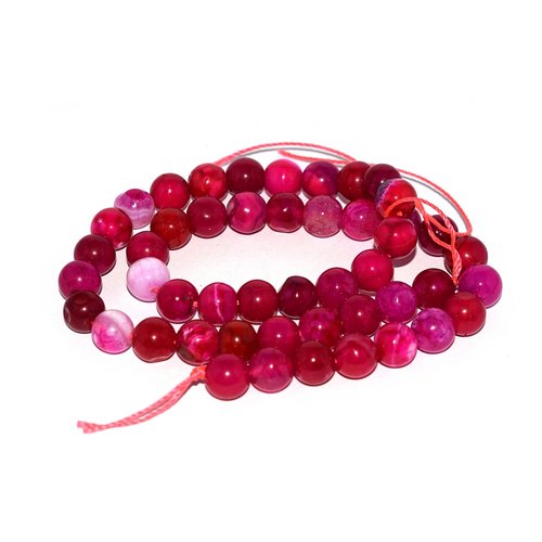 Perle agate 8 mm fuchsia x10