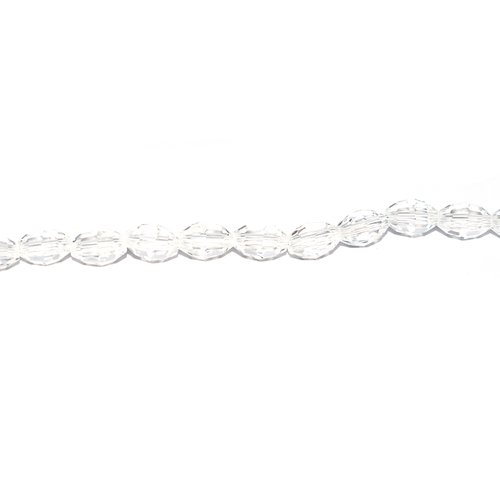Perles facette ovale en verre 6x4 mm transparent x 10