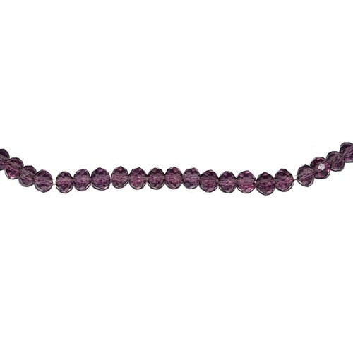 Perles en verre facettée aplaties 3x4 mm violet transparent x 10