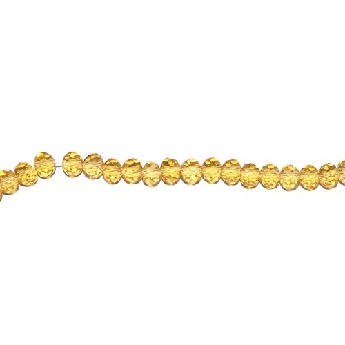 Perles en verre facettée aplaties 3x4 mm vieux jaune transparent x 10