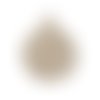 Breloque goutte arabesque filigrée 16x12 mm beige
