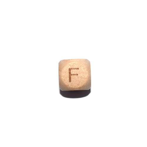 Lettre f cube 12 mm en bois naturel