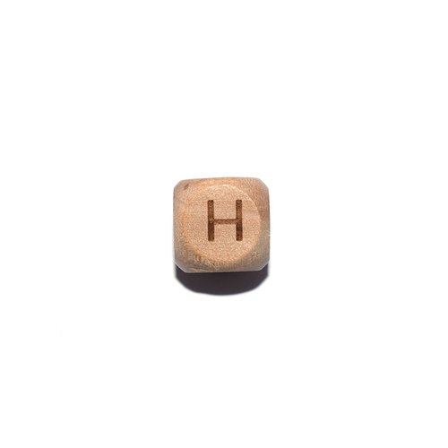 Lettre h cube 12 mm en bois naturel
