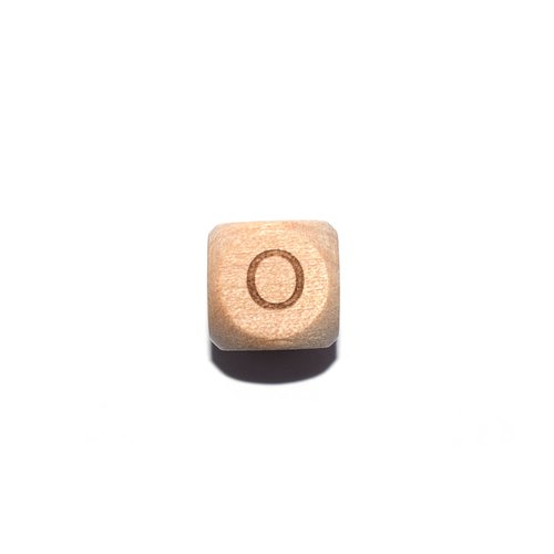 Lettre o cube 12 mm en bois naturel