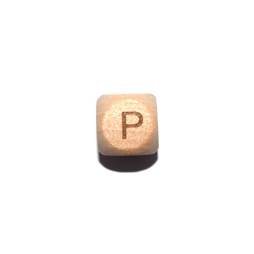 Lettre p cube 12 mm en bois naturel