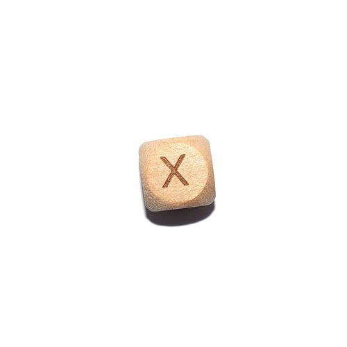 Lettre x cube 12 mm en bois naturel