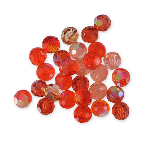 Perles facettes swarovski 4 mm camaïeu orange x20