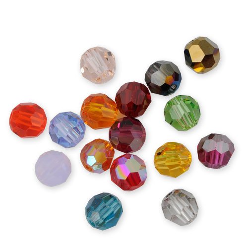 Perles facettes swarovski 4 mm camaïeu multicolore x20