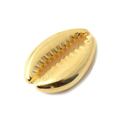 Breloque coquillage 12x8 mm doré