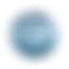 Cabochon rond polaris 12 mm glitter bleu