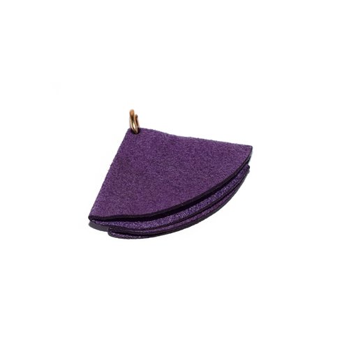 Pompon voile daim 40x30 mm violet