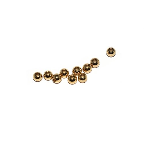 Perle ronde en métal doré 4xtr1,2 mm