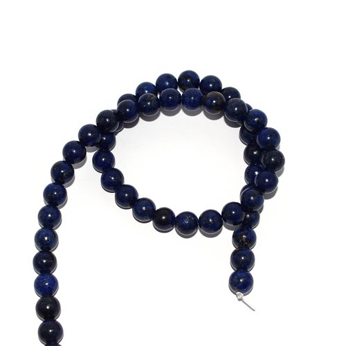 Perle naturelle lapis lazuli bleu 8 mm x10