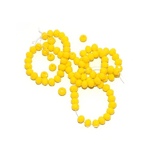 Perles à facettes rondes aplaties 4x6 mm jaune x 10