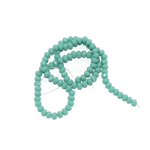 Perles à facettes rondes aplaties 4x6 mm turquoise clair x 10
