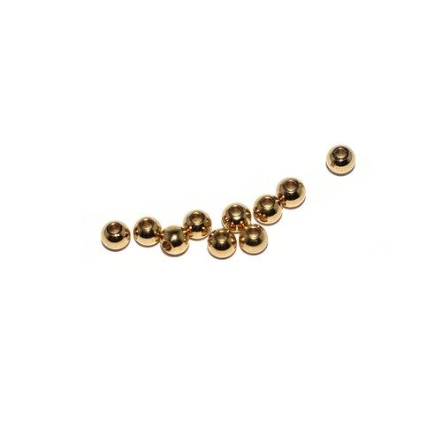 Perle ronde en métal doré 3xtr1,2 mm