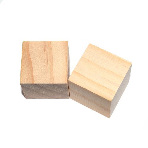 Cube en bois plein de présentation (sans trou) 3x3x3 cm