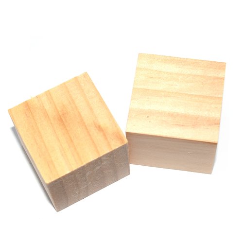 Cube en bois plein de présentation (sans trou) 4x4x4 cm