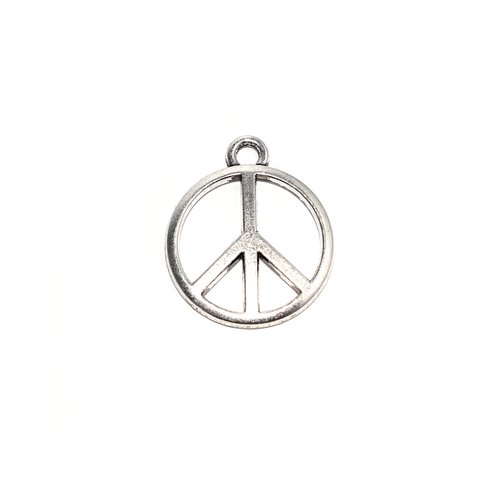 Peace and love 36x24 mm argenté