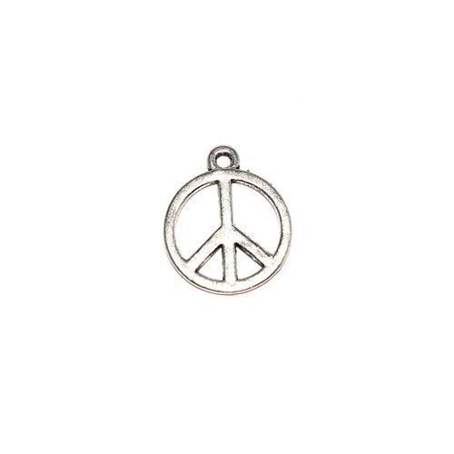 Peace and love 21x18 mm argenté