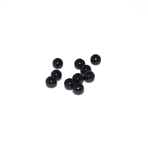 Perles en bois ronde 8 mm traité noir x 10